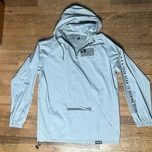 Baseballism Pastime Anorak Windbreaker Jacket Silver USA Flag Reflective Men’s L